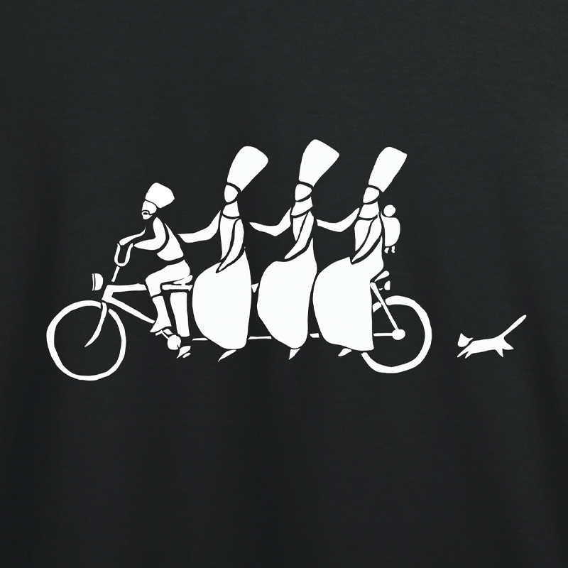 Футболка "Bicycle and Cat" (L)