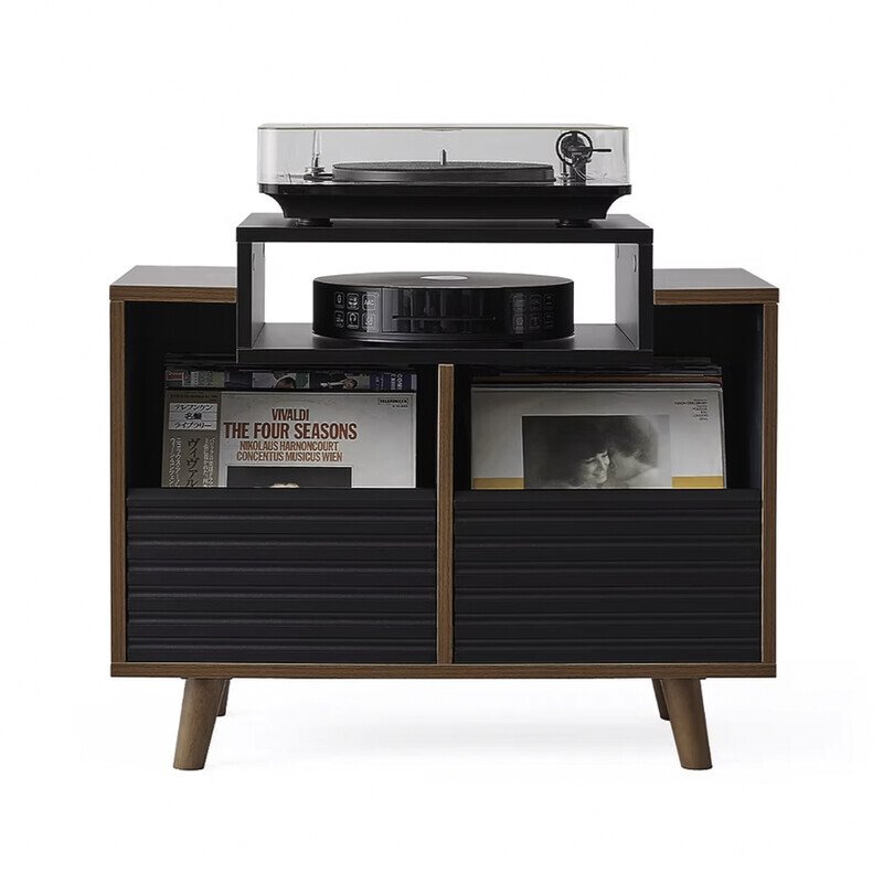 OSLO VINYL 800 BLACK SATIN/WALNUT