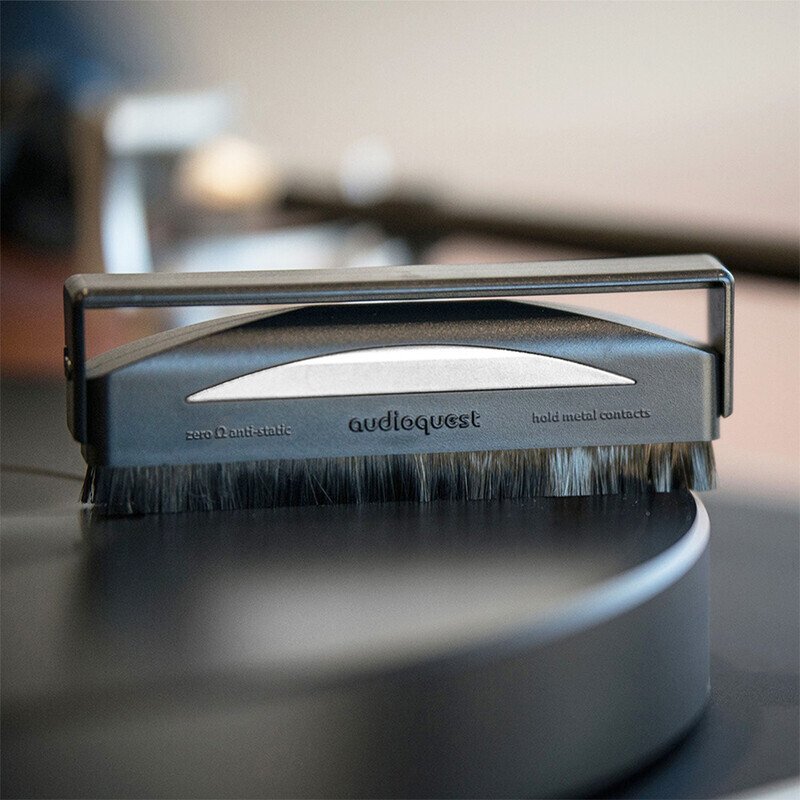 Silver Anti-Static Record Brush