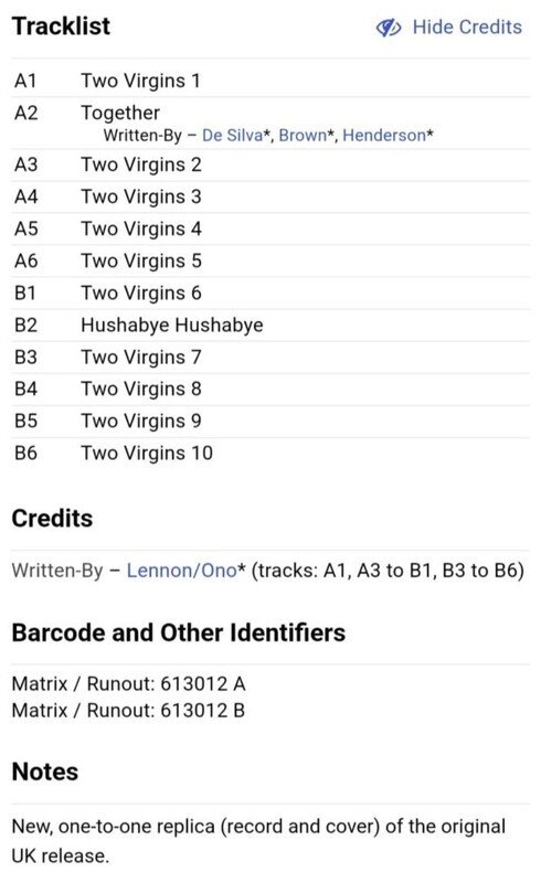 Unfinished Music No.1 Two Virgins