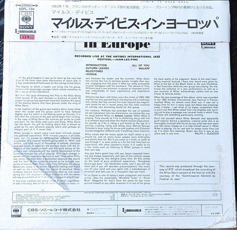 Miles Davis In Europe