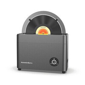 Ultrasonic Vinyl Record Cleaner Bundle (With 7"&10" Record Adapter) Dark Grey HumminGuru